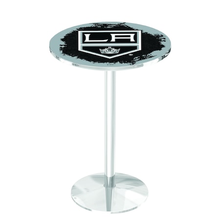 Holland Bar Stool Co 42" Chrome Los Angeles Kings Pub Table L214C4228LAKing